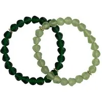El Puente El Puente Armbänder "Farbschimmer", 2er-Set | Fair Trade & Handmade aus Indien, Grün, – Produktbild 1 von 1