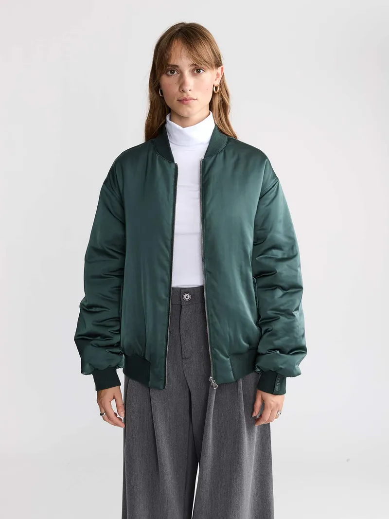 Yahmo Yahmo Damen vegan Jacke Bomber Reversible Grete Shadow/Petrol, Teal, – Produktbild 1 von 1