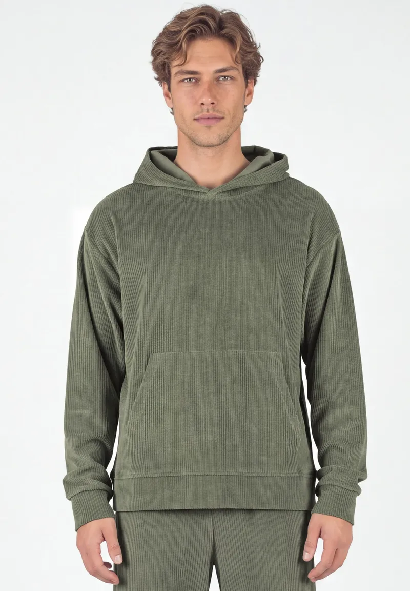 ORGANICATION ORGANICATION Herren vegan Hoodie Aus Cord Olivgrün, Grün, – Produktbild 1 von 1