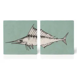 LIGARTI Fliesenuntersetzer 2er-Set »Schwertfisch« von LIGARTI | Design Untersetzer | Natursteinfliese – Produktbild 1 von 1
