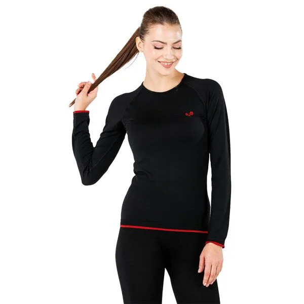 Woolona Woolona Langarmshirt - Life Damen - Slim Fit, Schwarz, – Produktbild 4 von 4