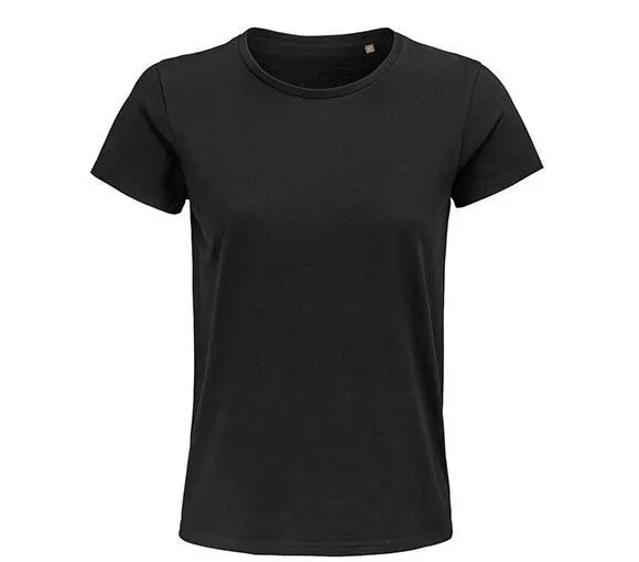 Sol's Sol's Damen T-Shirt Kurzarm Rundhals in 20 verschiedenen Farben aus Bio - Baumwolle, Deep black, – Produktbild 1 von 4