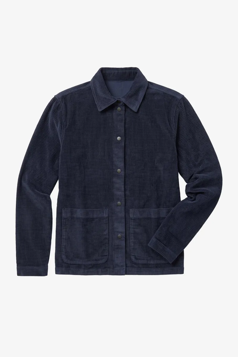 KnowledgeCotton Apparel KnowledgeCotton Apparel Damen vegan Overshirt Aus Cord Night Sky Blau, Blau, – Produktbild 1 von 1