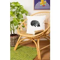 Hirschkind Hirschkind Bio-Kissenbezug 'Igel' weiß mit schwarzem Druck 40*40 cm – Produktbild 1 von 1