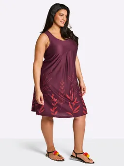 sheego A-Linien-Kleid burgund-hummer-bedruckt – Produktbild 1 von 1