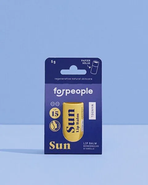 forpeople forpeople Bio Lippenbalsam LSF15 Mandel & Vanille - Naturkosmetik – Produktbild 1 von 4
