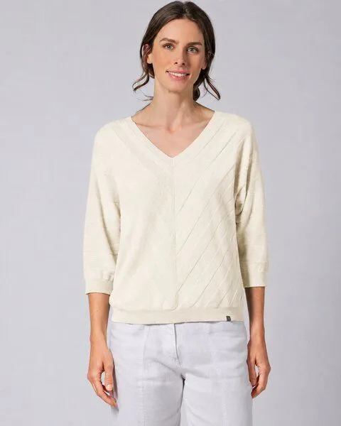 HempAge HempAge Pullover mit V-Ausschnitt Hanf/Biobaumwolle, Nature (natur), – Produktbild 1 von 4