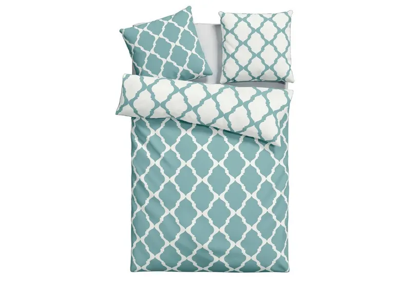 OTTO home Wendebettwäsche Alba in Gr. 135x200 oder 155x220 cm, Biber, 2 teilig, Bettwäsche mit Wendeoptik, in verschiedenen Qualitäten, Baumwolle, Blau, – Produktbild 1 von 6