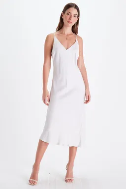 Neu Nomads Neu Nomads Damen vegan Slip Dress Bias Schneeweiß – Produktbild 1 von 1