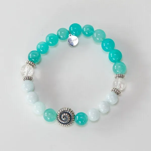 Divasya Divasya Armband "Ibiza" aus Amazonit, Aquamarin & Bergkristall – Produktbild 2 von 4