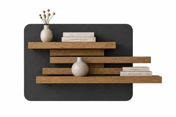 Living Oak Living Oak Wandregal Eiche No.08, Anthrazit, – Produktbild 4 von 5