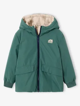 Vertbaudet Wendbare Jungen Jacke mit Kapuze und Polyester salbei – Produktbild 1 von 1