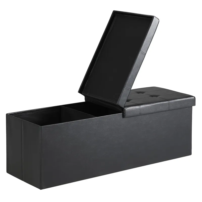 Casaria® Casaria Casaria Sitzbank Schwarz 115x38x38cm mit Klappdeckel – Produktbild 1 von 1