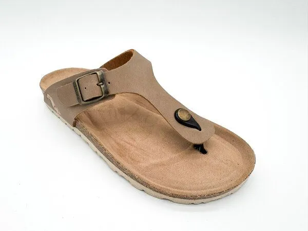 thies Vegane thies ® Eco Bio Thong Sandale aus rec. PET mit Kork-Tieffussbett MEN, Elephant grey, – Produktbild 2 von 4