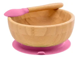 Bambuskind Bambuskind Kindergeschirr Schüssel mit Löffel und Saugnapf, aus Bambus Durchmesser 14 cm, 4,5 cm tief – Produktbild 1 von 1