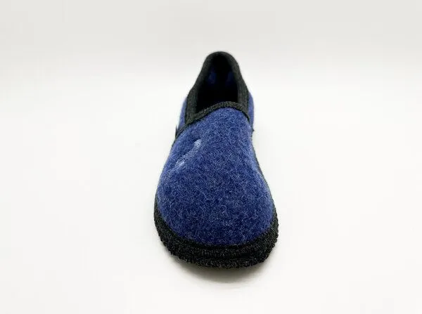 thies "thies ® Mountain Wool Home Slipper" aus reiner, ökologischer Schurwolle, made in Austria, Denim blue (blau), – Produktbild 3 von 4