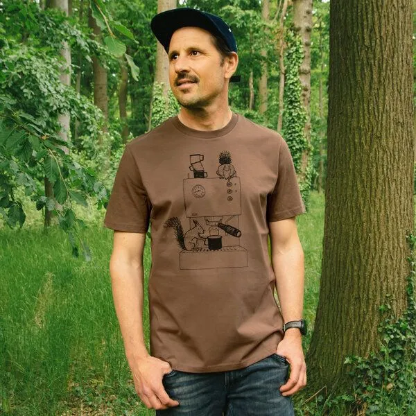 Cmig Cmig Kaffee-Hörnchen T-Shirt für Kaffeeliebhaber, Mocha (braun), – Produktbild 1 von 4