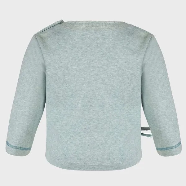 OrganicEra Baby Langarm T-shirt 'OrganicEra' aus Bio Baumwolle, Aqua melange (grün), – Produktbild 4 von 4
