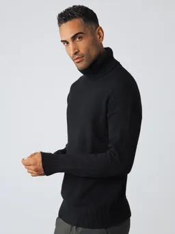 Honest Basics Honest Basics Herren vegan Rollkragenpullover Chunky Schwarz – Produktbild 1 von 1