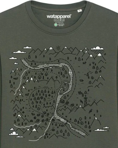 watapparel watapparel Sweatshirt Unisex Landschaft, Khaki, – Produktbild 3 von 3