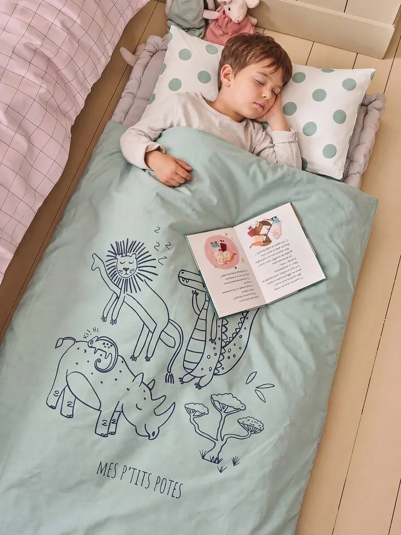 Vertbaudet Schlafsack MINILI Kinder JUNGLE personalisierbar salbei, Salbeigrün, – Produktbild 1 von 3