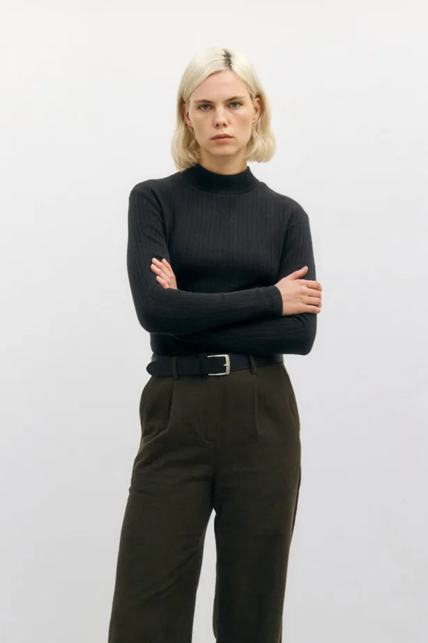 Rotholz Rotholz Damen vegan Longsleeve Heavy Ribbed Schwarz, Schwarz, – Produktbild 2 von 2