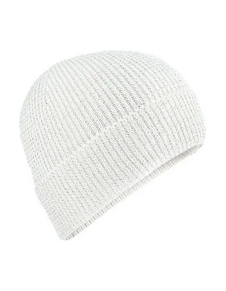 Beechfield Beechfield Reflektierendes Beanie Mütze Wintermütze Strickmütze Jogging Damen / Herren, Weiß, – Produktbild 1 von 2