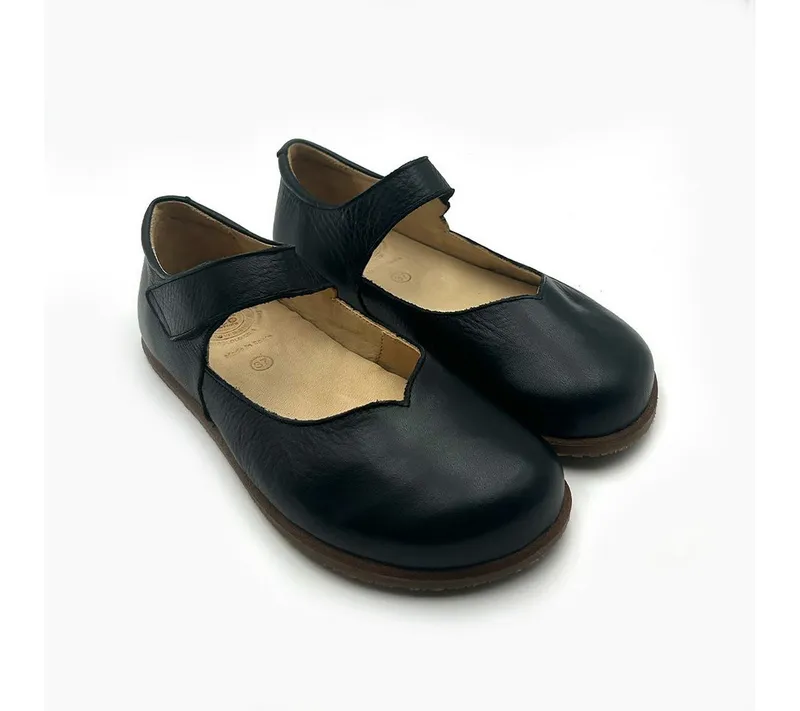 Pololo Pololo Alma & Alina, bequemer Damen Barfußschuh aus pflanzlich gegerbtem Leder, Schwarz, – Produktbild 1 von 5