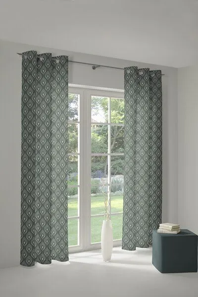 Nature by Adam Nature by Adam Vorhang aus 100% Bio-Baumwolle - Made in Germany - Feathers, Blaugrün, – Produktbild 5 von 7