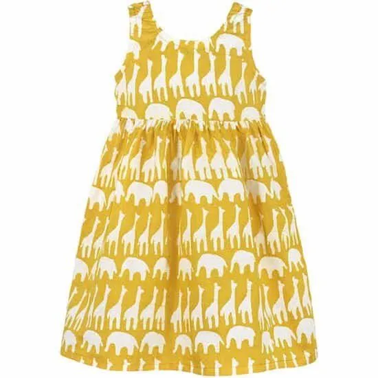 Global Mamas Global Mamas Bio Kleid Girls - SUNDRESS - Sahara, Sahara (gelb), – Produktbild 1 von 3