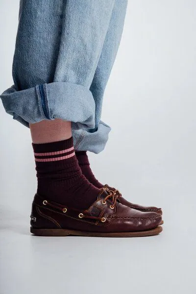 Kopyto Kopyto FENNEKS RWS – Sportliche Wollsocken, Bordeaux + rosa, – Produktbild 2 von 3