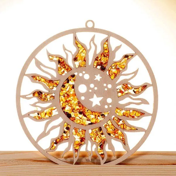 Raduly Raduly Suncatcher Bernstein in Birkenholz – Produktbild 8 von 8