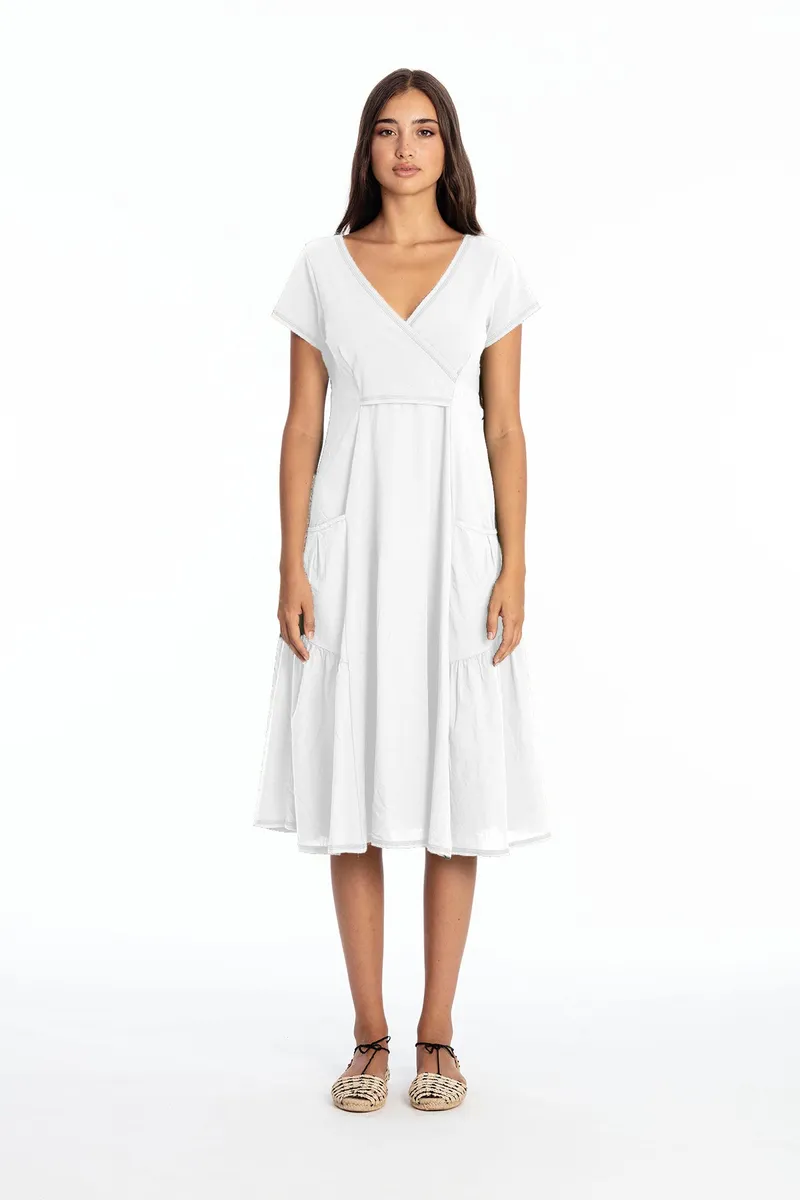 RAVENS VIEW IBIZA RAVENS VIEW IBIZA Damen vegan Kleid Paola White, Weiß, – Produktbild 1 von 1