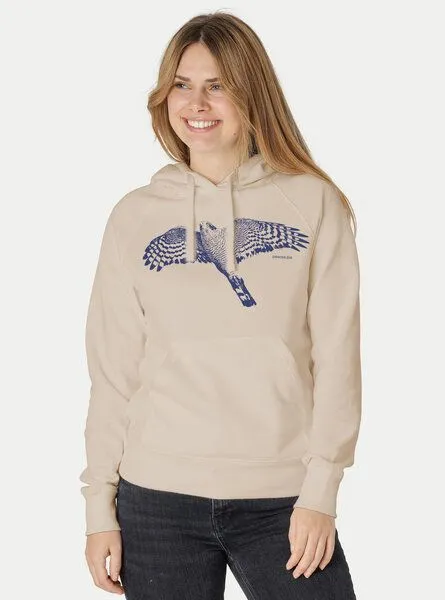 Peaces.bio - handbedruckte Biomode Peaces.bio - handbedruckte Biomode Bio-Hoodie Sperber Damen, Sand, – Produktbild 2 von 3