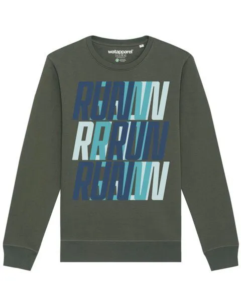 watapparel watapparel Sweatshirt Unisex Run, Run, Run blue, Khaki, – Produktbild 1 von 3