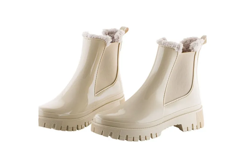 Lemon Jelly Lemon Jelly Gummistiefel Colden (gefütteter Chelseaboot) glänzend beige Damen Sneaker, Beige, – Produktbild 2 von 5