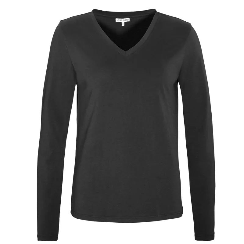 Living Crafts Living Crafts - Damen Langarm-Shirt - (100% Bio-Baumwolle), Schwarz, – Produktbild 4 von 4