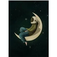 matabooks matabooks® A6 Postkarte mit Austronaut aus nachhaltigem Graspapier – Spacewalker, Man in the moon, – Produktbild 1 von 1