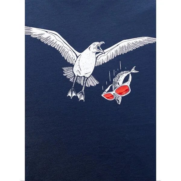 FÄDD FÄDD Herren T-Shirt Rundhals aus Bio-Baumwolle "SEETEST", Dunkelpetrol (blau), – Produktbild 3 von 4