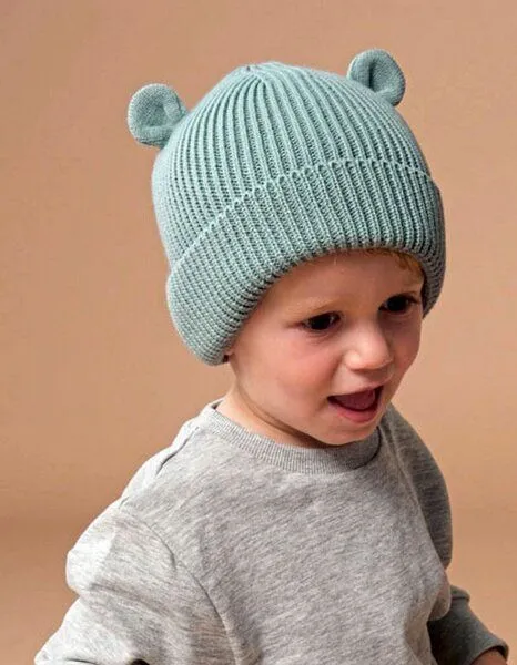 Beechfield Beechfield Baby Bear Beanie Wintermützen Baby Mütze mit Bärenohren, Mandel, – Produktbild 2 von 2