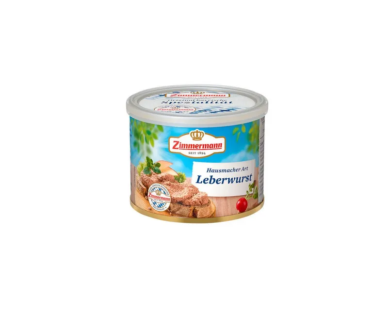 Zimmermann Zimmermann Wurstkonserve, Zimmermann Hausmacher Leberwurst grob Herzhaft und Lecker 200g – Produktbild 1 von 2