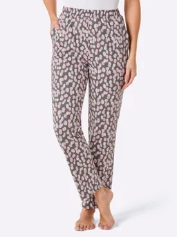 feel good Hose anthrazit-rosé-bedruckt – Produktbild 1 von 1