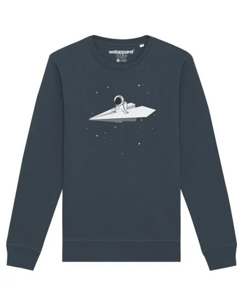 watapparel watapparel Sweatshirt Unisex Fly me to the moon, India ink grey, – Produktbild 1 von 3