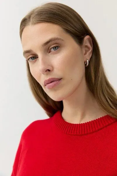 The Slow Label The Slow Label Pullover aus Merinowolle, Bright red (rot), – Produktbild 4 von 4