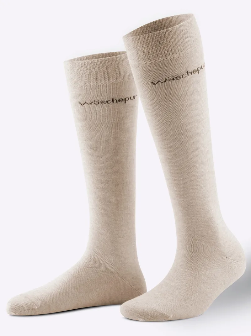 wäschepur Kniestrümpfe beige, Beige, – Produktbild 1 von 3