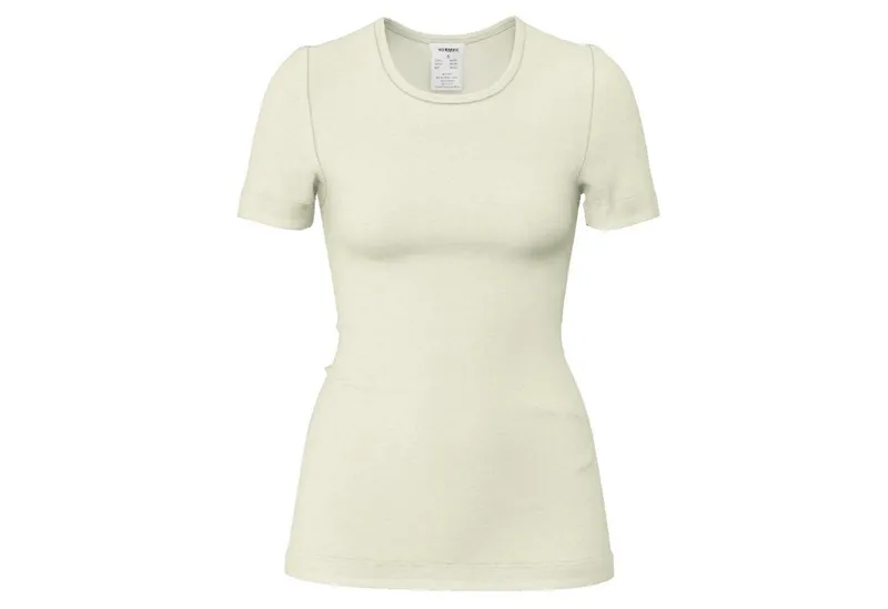 HERMKO Unterziehshirt 40800 Merinowolle/Tencel kurzarm Shirt mit Rundhals hergestellt in EU, Beige, – Produktbild 1 von 1
