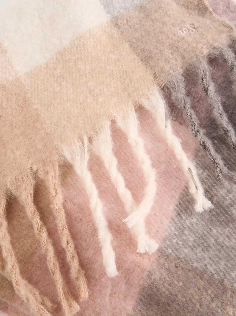 White Stuff Karoschal Shelly - Einheitsgröße, Natur multi, – Produktbild 2 von 3