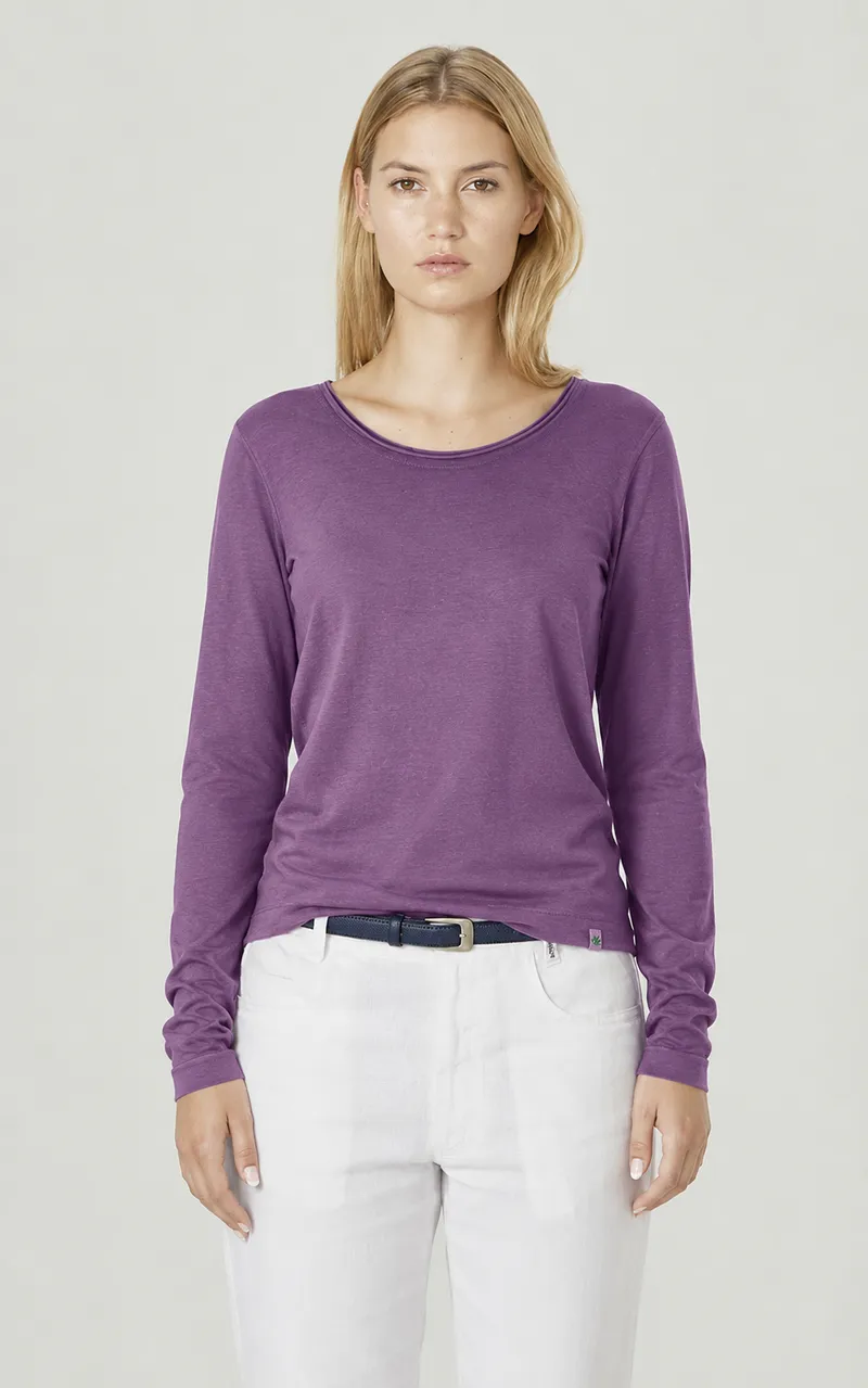 HempAge HempAge Damen vegan Langarm T-Shirt Amethyst, Violett, – Produktbild 2 von 2