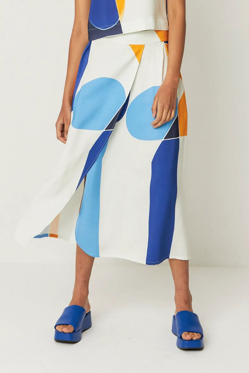 SKFK SKFK Damen vegan Rock Areli Mehrfarbig, Blau, – Produktbild 2 von 2