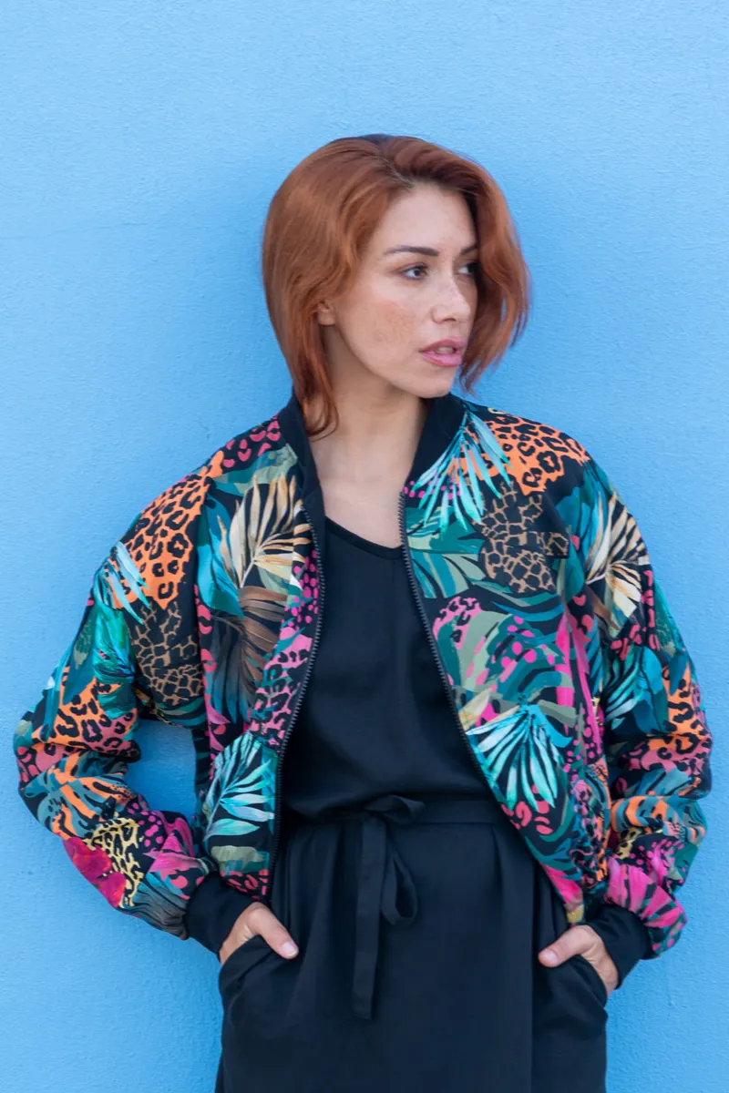 WiDDA Widda Damen vegan Jacke Bomber Reversible Turner Tropic/Schwarz Multicolor, Orange, – Produktbild 2 von 2